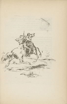 Werner Paul Schmidt. Untitled (Storming Rider) (plate, [p. 313]) from the periodical  Zeit-Echo. Ein Kriegs-Tagebuch der K&uuml;nstler, vol. 1, no. 21 (Aug 1915). 1915
