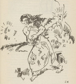 Franz Reinhardt. Untitled (Woman Fleeing with Child) (plate, [p. 319]) from the periodical  Zeit-Echo. Ein Kriegs-Tagebuch der K&uuml;nstler, vol. 1, no. 21 (Aug 1915). 1915
