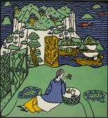 Oskar Kokoschka. The Distant Island (Die ferne Insel)  (in-text plate, folio 6) from Die tr&auml;umenden Knaben (The Dreaming Boys). 1917 (executed 1907-08)
