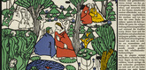 Oskar Kokoschka. Couples in Conversation (Paare im Gespr&auml;ch) (in-text plate, folio 7) from Die tr&auml;umenden Knaben (The Dreaming Boys). 1917 (executed 1907-08)