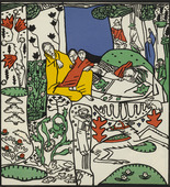 Oskar Kokoschka. The Sleepers (Die Schlafenden) (in-text plate, folio 8) from Die tr&auml;umenden Knaben (The Dreaming Boys). 1917 (executed 1907-08)