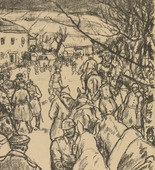 Erich B&uuml;ttner. Winter Campaign (Winterkampagne) (plate, p. 56) from the periodical Kriegszeit. K&uuml;nstlerflugbl&auml;tter, vol. 1, no. 14 (25 Nov 1914). 1914