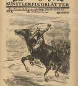 Max Liebermann. Now We Will Thrash Them (Jetzt wollen wir sie dreschen) (in-text plate, p. 5) from the periodical Kriegszeit. K&uuml;nstlerflugbl&auml;tter, vol. 1, no. 2 (7 Sept 1914). 1914