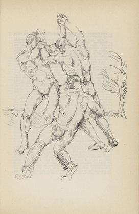 Adolf Ferdinand Schinnerer. Untitled (Men Wrestling) (plate, [p. 341]) from the periodical  Zeit-Echo. Ein Kriegs-Tagebuch der K&uuml;nstler, vol. 1, no. 22 (Sept 1915). 1915