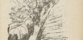 Walther Teutsch. Untitled (Trail in the Barrage) (plate, [p. 345]) from the periodical  Zeit-Echo. Ein Kriegs-Tagebuch der K&uuml;nstler, vol. 1, no. 23/24 (Sept 1915). 1915