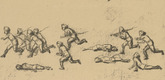 August Gaul. Hagenbeck Troops in the West (Hagenbeck-Truppen im Westen) (in-text plate, p. 68) from the periodical Kriegszeit. K&uuml;nstlerflugbl&auml;tter, vol. 1, no. 14 (25 Nov 1914). 1914
