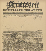 Erich B&uuml;ttner. Attack on a Fort (Sturm auf ein Fort) (in-text plate, p. 59) from the periodical Kriegszeit. K&uuml;nstlerflugbl&auml;tter, vol. 1, no. 15 (2 Dec 1914). 1914