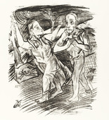 Oskar Kokoschka. The Woman Leads the Man (Das Weib f&uuml;hrt den Mann) (plate 4) from  O Eternity - Thou Word of Thunder (Bach Cantata) [O Ewigkeit - Du Donnerwort (Bachkantate)]. (1914, published 1916)