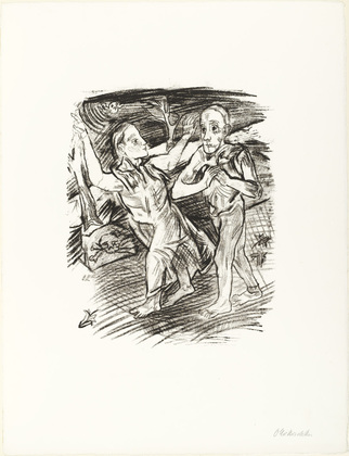 Oskar Kokoschka. The Woman Leads the Man (Das Weib f&uuml;hrt den Mann) (plate 4) from  O Eternity - Thou Word of Thunder (Bach Cantata) [O Ewigkeit - Du Donnerwort (Bachkantate)]. (1914, published 1916)