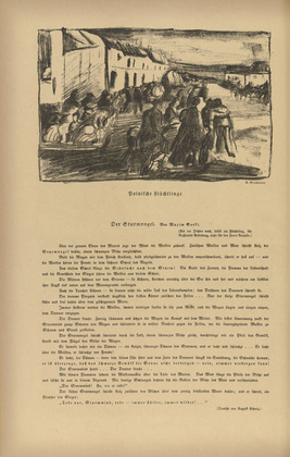 Rudolf Grossmann. Polish Refugees (Polnische Fl&uuml;chtlinge) (headpiece, p. 64) from the periodical Kriegszeit. K&uuml;nstlerflugbl&auml;tter, vol. 1, no. 16 (9 Dec 1914). 1914