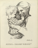 K&auml;the Kollwitz. Mother with a Child in her Arms (Mutter mit Kind auf dem Arm) (plate, folio 5) from the periodicial Der Bildermann, vol. 1, no. 2 (Apr 1916). 1916