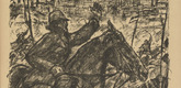 Erich B&uuml;ttner. Cavalry Song (Reiterlied) (plate, p. 65) from the periodical Kriegszeit. K&uuml;nstlerflugbl&auml;tter, vol. 1, no. 16 (9 Dec 1914). 1914