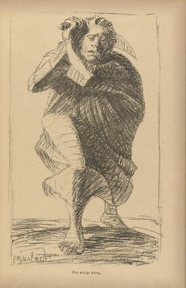Ernst Barlach. The Holy War (Der heilige Krieg) (plate, p. 69) from the periodical Kriegszeit. K&uuml;nstlerflugbl&auml;tter, vol. 1, no. 17 (16 Dec 1914). 1914