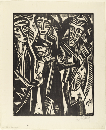 Karl Schmidt-Rottluff. The Three Magi (Die heiligen drei K&ouml;nige) from the portfolio Ten Woodcuts by Schmidt-Rottluff (Zehn Holzschnitte von Schmidt-Rottluff). (1917, published 1919)