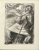 Ernst Barlach. The Weary One (Der M&uuml;de) (plate, folio 9) from the periodical Der Bildermann, vol. 1, no. 4 (May 1916). 1916