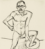 Max Beckmann. Standing Male Nude with Glasses (Stehender m&auml;nnlicher Akt mit Brille). (1919, published 1920)