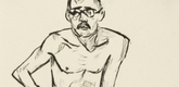 Max Beckmann. Standing Male Nude with Glasses (Stehender m&auml;nnlicher Akt mit Brille). (1919, published 1920)