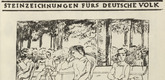 Rudolf Grossmann. In the Munich Hofgarten (Im M&uuml;nchner Hofgarten) (front cover, folio 10) from the periodical Der Bildermann, vol. 1, no. 5 (Jun 1916). 1916