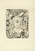 Max Beckmann. K&ouml;nigin Bar (Self-Portrait) (K&ouml;niginbar [Selbstbildnis]). (1920, published 1921)