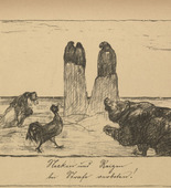August Gaul. Teasing and Provoking Prohibited by Law (Necken und Reizen bei Strafe verboten) (plate 1, p. 7) from the periodical Kriegszeit. K&uuml;nstlerflugbl&auml;tter, vol. 1, no. 2 (7 Sept 1914). 1914