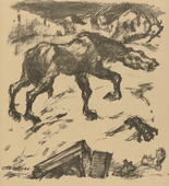 Otto Hettner. The Horse of Hell (Das H&ouml;llenpferd) (plate, p. 77) from the periodical Kriegszeit. K&uuml;nstlerflugbl&auml;tter, vol. 1, no. 18/19 (24 Dec 1914). 1914