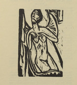 Ernst Ludwig Kirchner. Dying Old Maid (Sterbendes altes Fr&auml;ulein) (plate, inside back cover) from Das Stiftsfr&auml;ulein und der Tod (The Canoness and Death). 1913