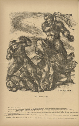 Otto Hettner. The War Year (Das Kriegsjahr) (in-text plate, p. 82) from the periodical Kriegszeit. K&uuml;nstlerflugbl&auml;tter, vol. 1, no. 20 (30 Dec 1914). 1914