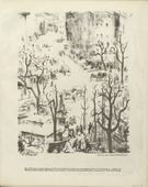 Wilhelm Wagner. On the Kurf&uuml;rstendamm, Berlin (Berlin, Am Kurf&uuml;rstendamm) (plate, folio 15) from the periodical Der Bildermann, vol. 1, no. 7 (July 1916). 1916