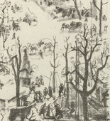 Wilhelm Wagner. On the Kurf&uuml;rstendamm, Berlin (Berlin, Am Kurf&uuml;rstendamm) (plate, folio 15) from the periodical Der Bildermann, vol. 1, no. 7 (July 1916). 1916