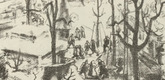 Wilhelm Wagner. On the Kurf&uuml;rstendamm, Berlin (Berlin, Am Kurf&uuml;rstendamm) (plate, folio 15) from the periodical Der Bildermann, vol. 1, no. 7 (July 1916). 1916