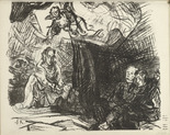 Oskar Kokoschka. Christ on the Mount of Olives (Christus am &Ouml;lberg) (plate, folio 15 verso) from the periodical Der Bildermann, vol. 1, no. 7 (Jul 1916). 1916