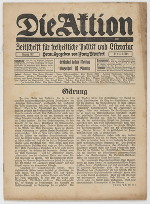 Die Aktion, vol. 2, no. 11. March 11, 1912
