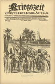 M. May. The Flag of the Prophet (Die Fahne des Propheten) (in-text plate, p. 87) from the periodical Kriegszeit. K&uuml;nstlerflugbl&auml;tter, vol. 1, no. 22 (13 Jan 1915). 1915