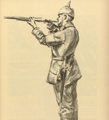Max Liebermann. Infantryman Taking Aim (Zielender Infanterist) (plate, p. 89) from the periodical Kriegszeit. K&uuml;nstlerflugbl&auml;tter, vol. 1, no. 22 (13 Jan 1915). 1915