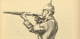 Max Liebermann. Infantryman Taking Aim (Zielender Infanterist) (plate, p. 89) from the periodical Kriegszeit. K&uuml;nstlerflugbl&auml;tter, vol. 1, no. 22 (13 Jan 1915). 1915