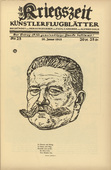 Erich B&uuml;ttner. Portrait of Hindenburg (Portr&auml;t Hindenburg) (in-text plate, p. 91) from the periodical Kriegszeit. K&uuml;nstlerflugbl&auml;tter, vol. 1, no. 23 (20 Jan 1915). 1915