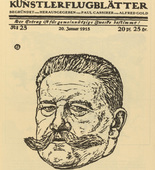 Erich B&uuml;ttner. Portrait of Hindenburg (Portr&auml;t Hindenburg) (in-text plate, p. 91) from the periodical Kriegszeit. K&uuml;nstlerflugbl&auml;tter, vol. 1, no. 23 (20 Jan 1915). 1915