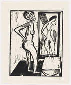 Karl Schmidt-Rottluff. Girl before a Mirror (M&auml;dchen vor dem Spiegel). 1914, published 1919