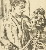 Lovis Corinth. Death and the Youth (Tod und J&uuml;ngling) from Dance of Death (Totentanz). (1921, published 1922)