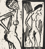 Karl Schmidt-Rottluff. Girl before a Mirror (M&auml;dchen vor dem Spiegel). 1914, published 1919