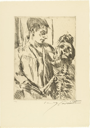 Lovis Corinth. Death and the Youth (Tod und J&uuml;ngling) from Dance of Death (Totentanz). (1921, published 1922)