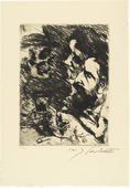 Lovis Corinth. Death Visits the Strucks (Death and the Couple) [Tod bei Strucks (Tod und Paar)] from Dance of Death (Totentanz). (1921, published 1922)