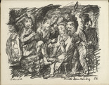 Oskar Kokoschka. Christ Crowned with Thorns (Christi Dornenkr&ouml;nung) (plate, folio 19 verso) from the periodical Der Bildermann, vol. 1, no. 9 (Aug 1916). 1916