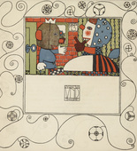 Fritz Zeymer. Illustration for the play Pyramus and Thisbe: A Pumpkin Comedy (Eine K&uuml;rbiskom&ouml;die) (plate 4) from the First Theater Program of Kabarett Fledermaus (Cabaret Fledermaus). 1907