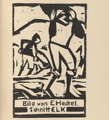 Ernst Ludwig Kirchner. Sand Diggers at the Tiber River (Sandgr&auml;ber am Tiber) (plate, folio 13) from KG Br&uuml;cke. 1910
