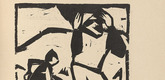 Ernst Ludwig Kirchner. Sand Diggers at the Tiber River (Sandgr&auml;ber am Tiber) (plate, folio 13) from KG Br&uuml;cke. 1910