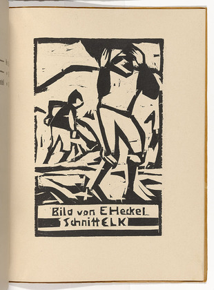 Ernst Ludwig Kirchner. Sand Diggers at the Tiber River (Sandgr&auml;ber am Tiber) (plate, folio 13) from KG Br&uuml;cke. 1910