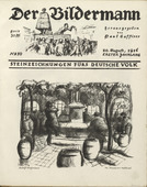 Rudolf Grossmann. In the Munich Hofbr&auml;u (Im M&uuml;nchner Hofbr&auml;u) (front cover, folio 20) from the periodical Der Bildermann, vol. 1, no. 10 (Aug 1916). 1916