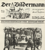 Rudolf Grossmann. In the Munich Hofbr&auml;u (Im M&uuml;nchner Hofbr&auml;u) (front cover, folio 20) from the periodical Der Bildermann, vol. 1, no. 10 (Aug 1916). 1916