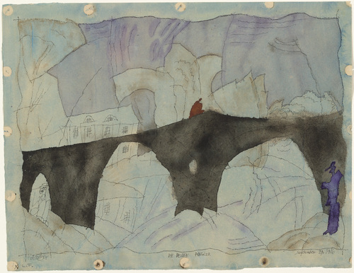 Lyonel Feininger. a. Two Anglers (Die beiden Angler) b. The Stern Bridge (Die Sternbr&uuml;cke). 1916
